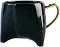 Black Ceramic Mug with Gold Heart Handle