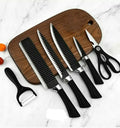 6-Piece Kitchen Knife Set – Sharp Stainless Steel with Scissors & Peeler