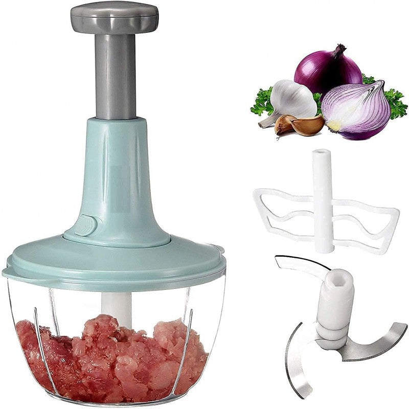 Manual Hand Chopper – Vegetable, Meat & Garlic Chopper (Plastic & Steel)
