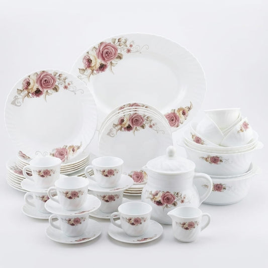 72 Pc Corolle Marble Rose Dinner Set – Premium Bone China