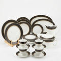 61 Pc Royal Black & Gold Bone China Dinner Set – Made in China