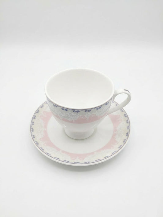 61 Pc Pink Blossom Silver Bone China Dinner Set – Premium Quality