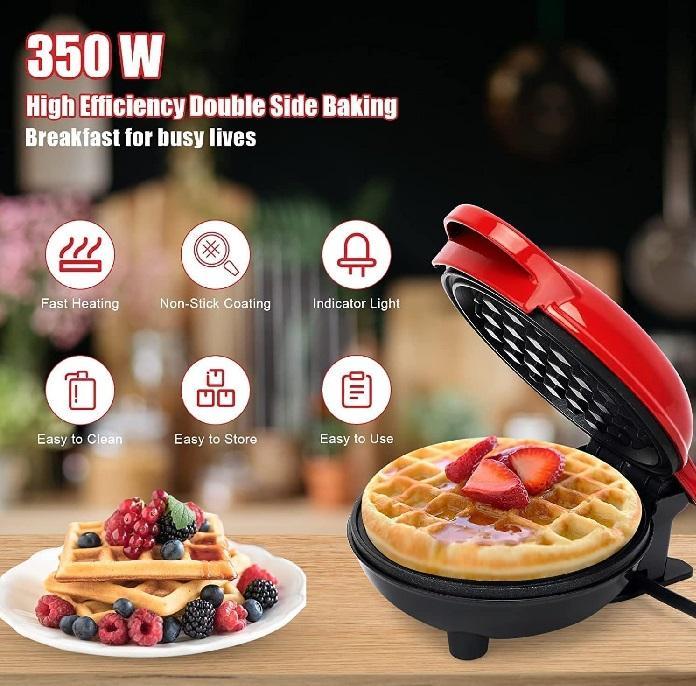 Mini Waffle Maker – 350W Double Side Baking